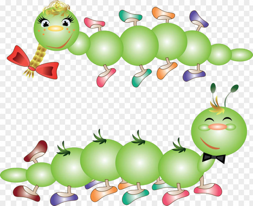 Multi-foot Caterpillar Drawing Illustration PNG