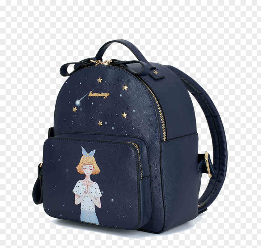 Cartoon Star Pattern Backpack Drawing PNG