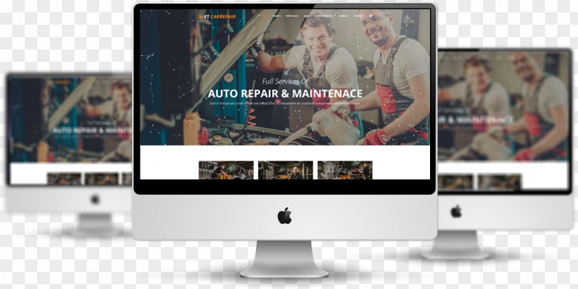 Automobile Repair Responsive Web Design Template System PNG