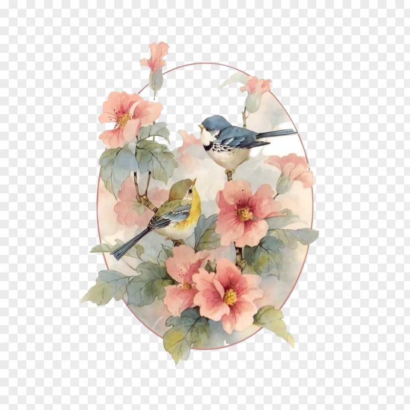 Birds Flowers Bird Drawing Art Illustration PNG