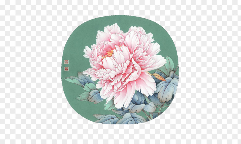 Ink Peony Material Picture Gongbi Chinese Painting Moutan PNG