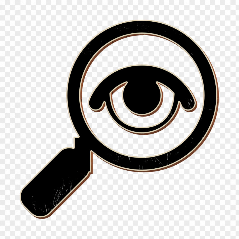 Icon Find Eye On Magnifying Glass PNG