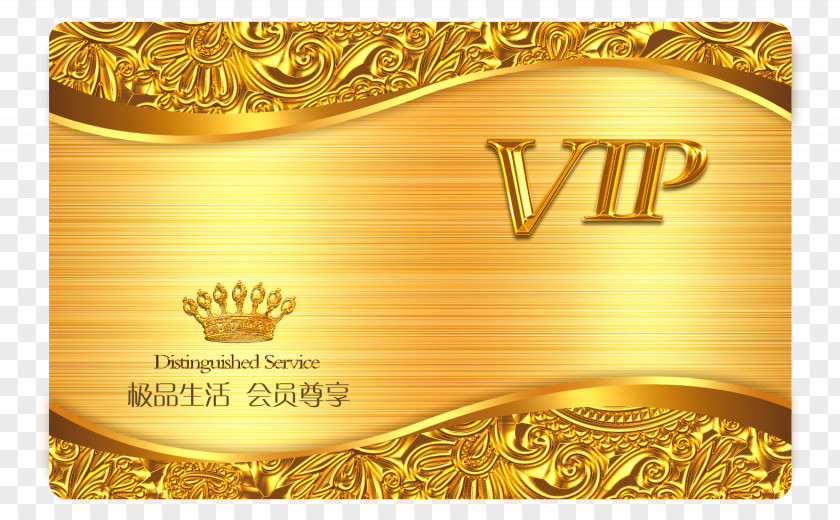 VIP Membership Card Business Design Gold Template PNG