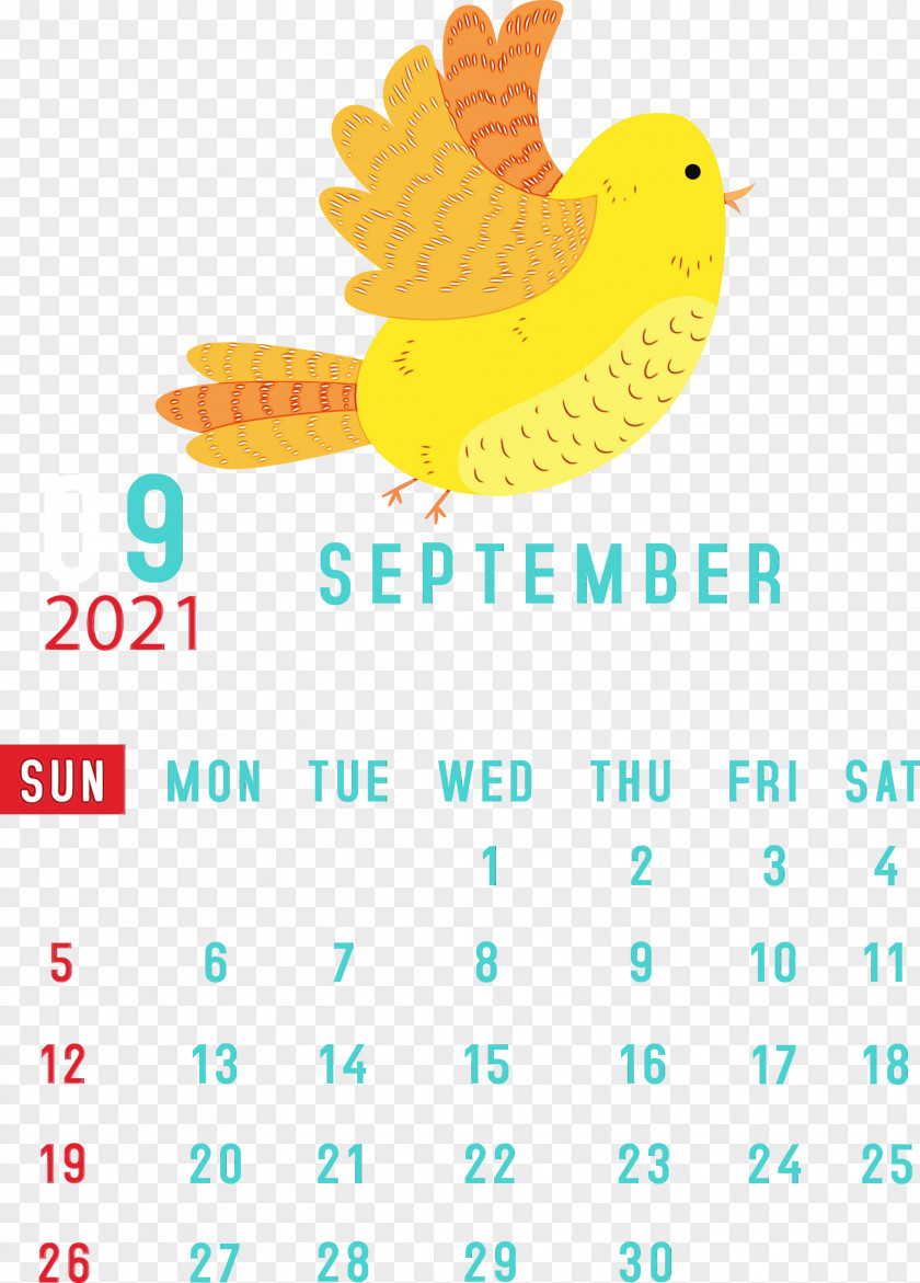 Birds Beak Yellow Text Calendar System PNG