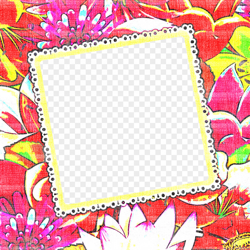 Flower Rectangle Frame Floral PNG