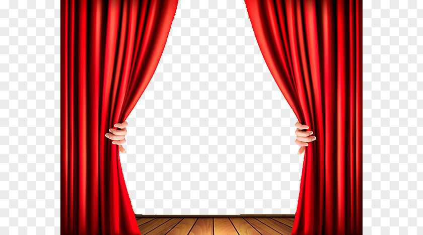 High-grade Red Curtain Vector Light Theater Drapes And Stage Curtains Clip Art PNG