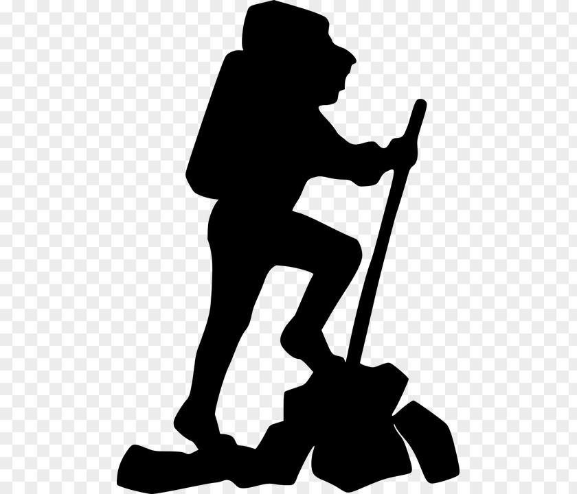 Hikingblackandwhite Hiking Clip Art PNG