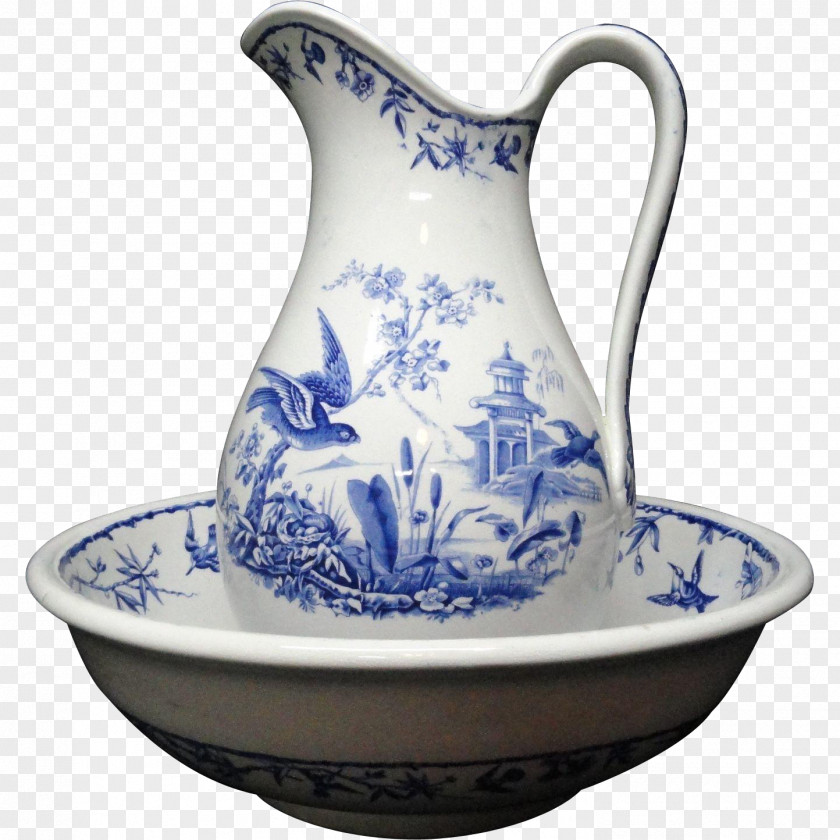 Mug Porcelain Jug Tableware Pitcher Flow Blue PNG