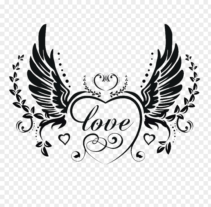 Wings Of Love Heart Illustration PNG