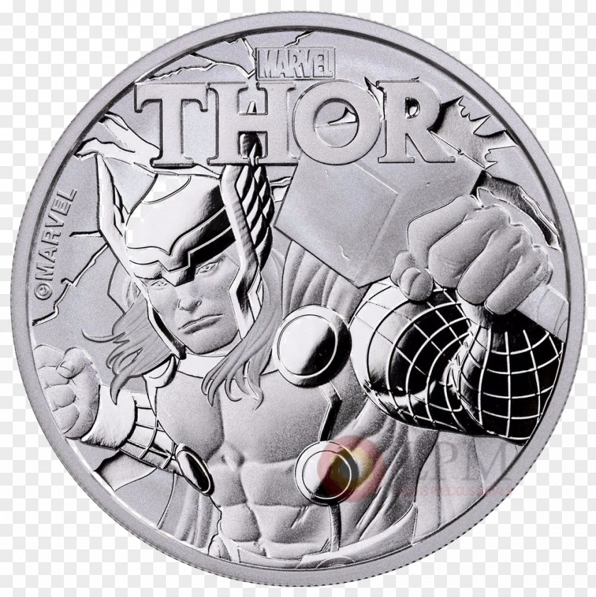 Kookaburra Bird Thor Spider-Man Perth Mint Marvel Cinematic Universe Silver Coin PNG