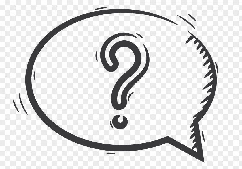 Hand Painted Question Mark Speech Balloon Text Drawing Bubble PNG