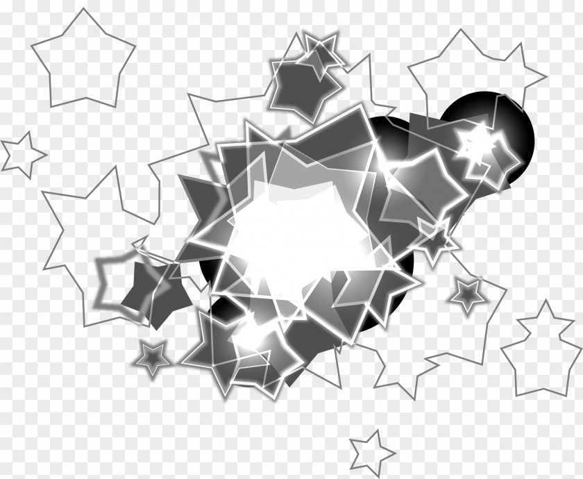 Little Fresh Black Stars And White PNG