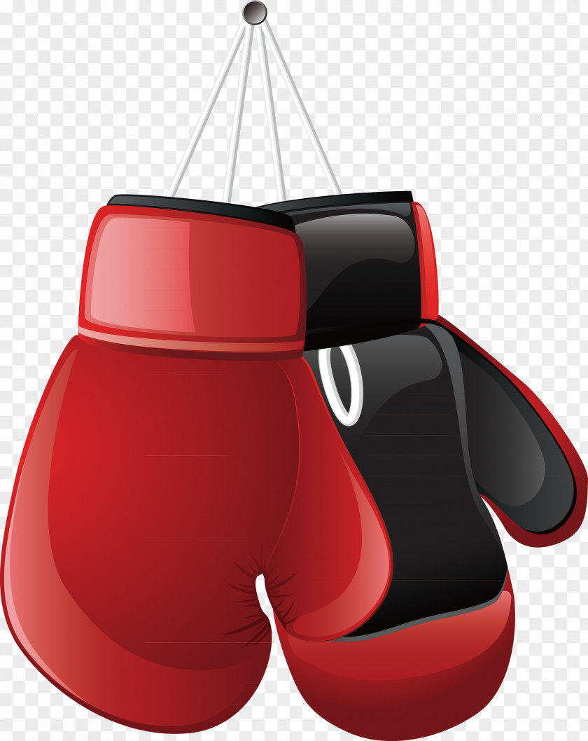Red Boxing Glove Element Clip Art PNG