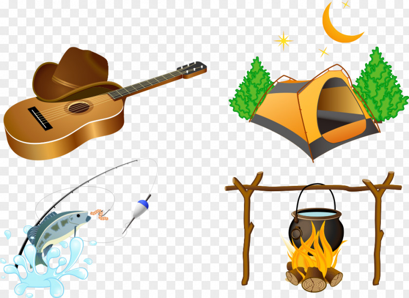 Vector Field Survival Element Camping Outdoor Recreation Campfire Icon PNG
