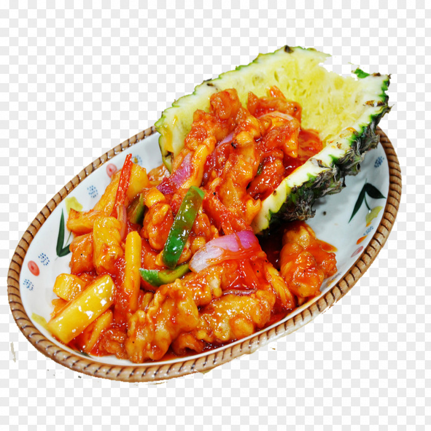 Big Pineapple Pork Ribs Chinese Cuisine Chop Meat Dish PNG