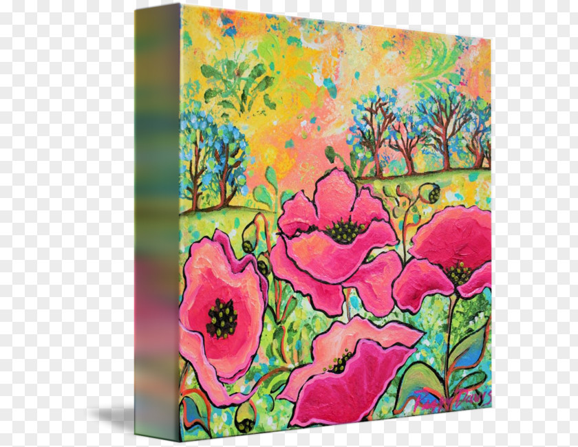 Painting Floral Design Acrylic Paint Modern Art PNG