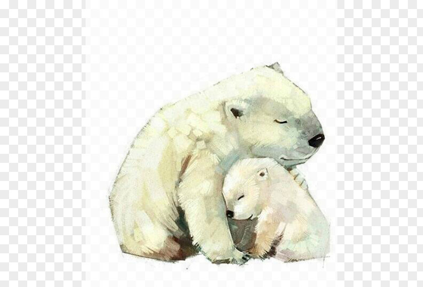 Hand-painted Polar Bear T-shirt Giant Panda Hoodie PNG