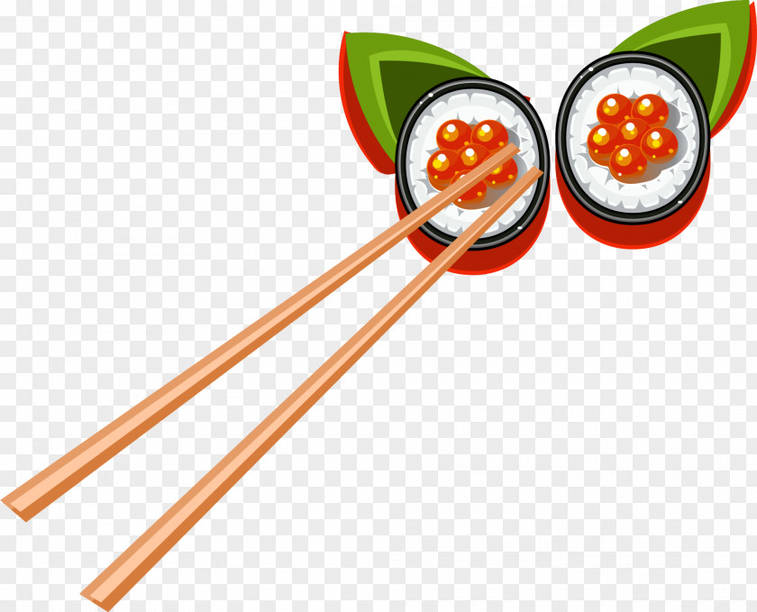 Red Cartoon Sushi Chopsticks PNG