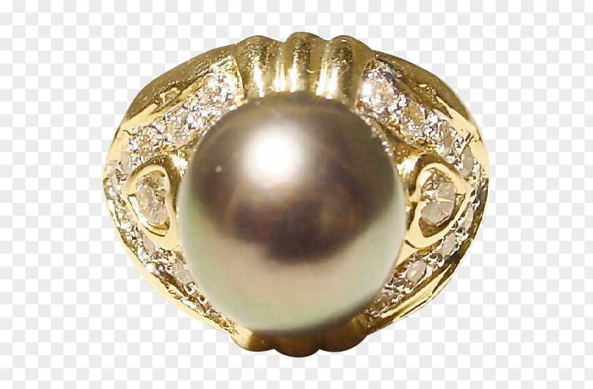 Silver Tahitian Pearl Victorian Era PNG