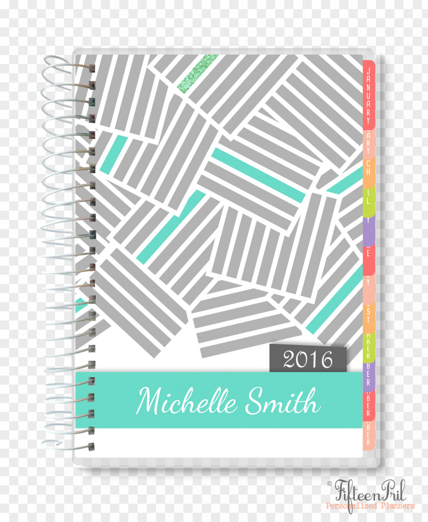 Weekly Planner Teal Line Font Pattern Brand PNG