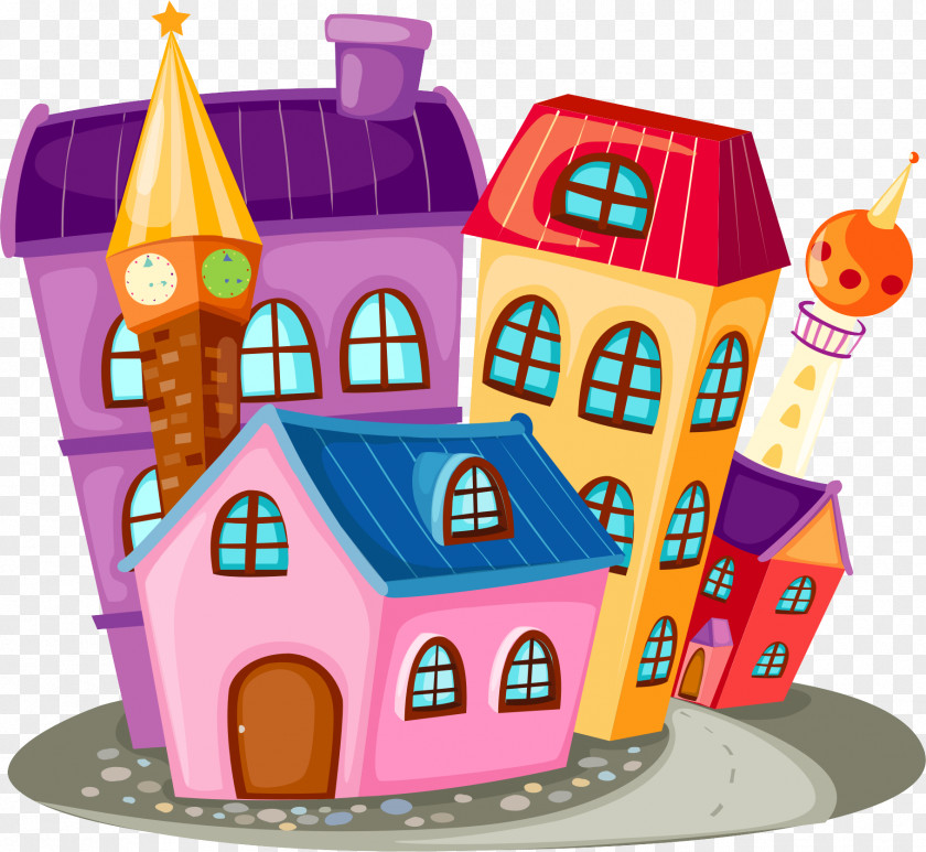 House Building Cartoon Clip Art PNG