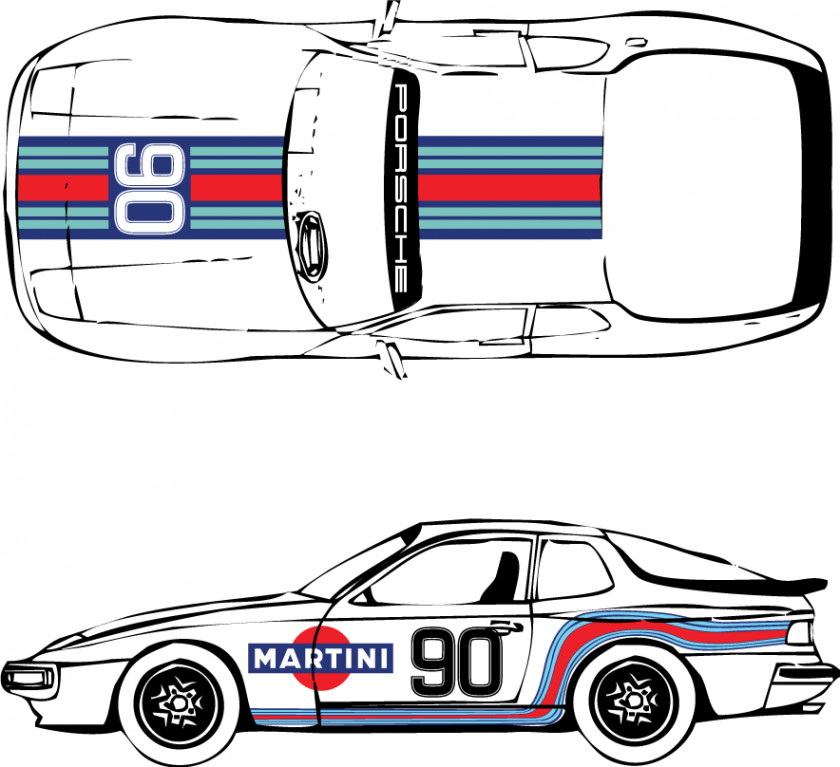 Side Car Graphics Porsche 944 924 911 PNG