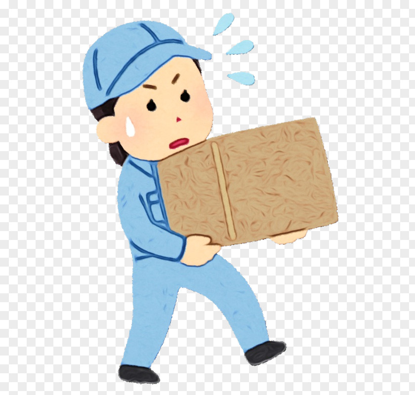 Construction Worker Package Delivery Cartoon PNG