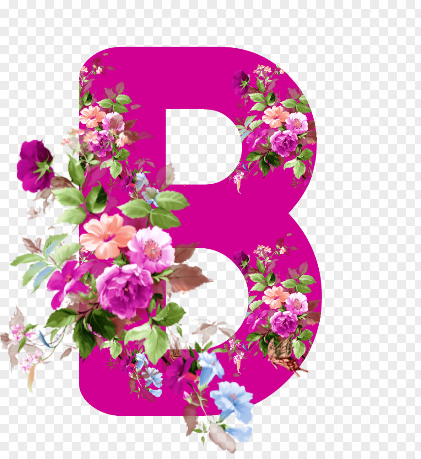 Flower Floral Design Alphabet Pink Letter PNG