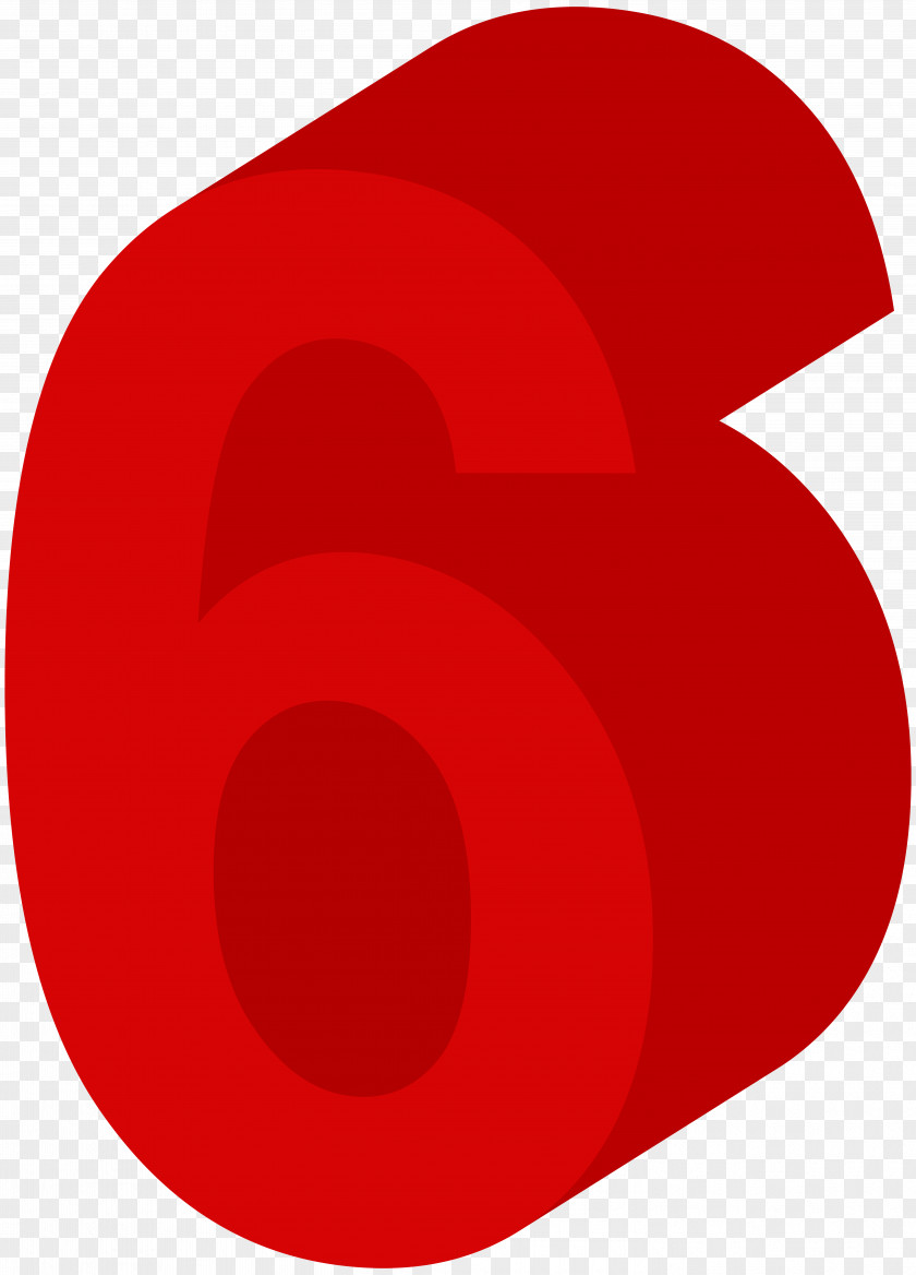 Number Six Red Clip Art Image Circle Design PNG