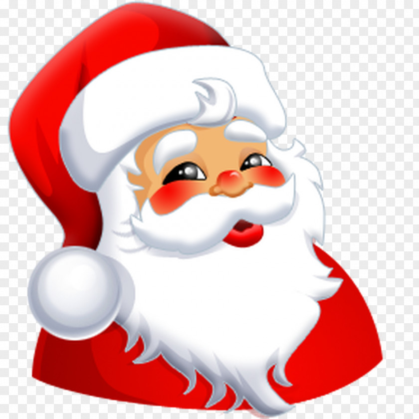 Father Xmas Santa Claus Smiley Face Clip Art PNG