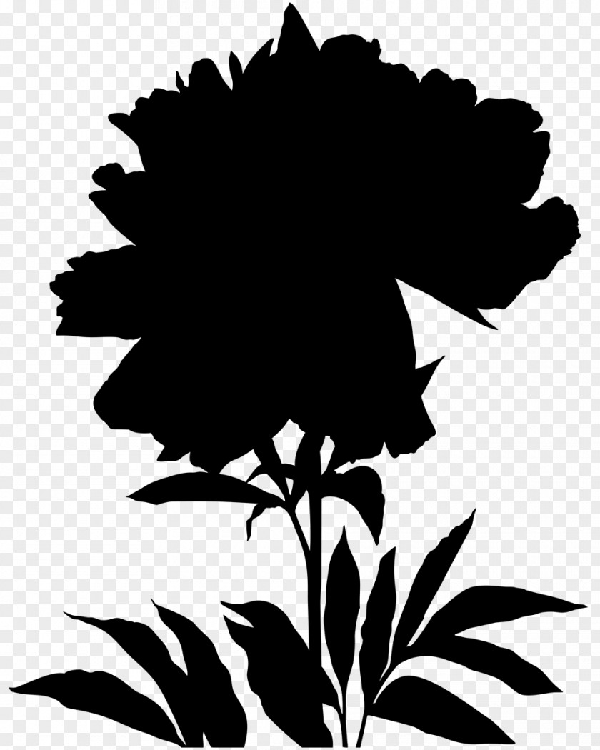 Black Leaf Silhouette Clip Art Plant Stem PNG