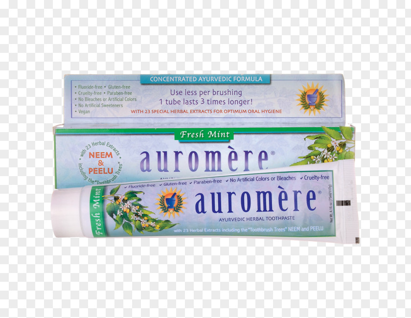 Toothpaste Mouthwash Auromere Herbal Ayurveda PNG