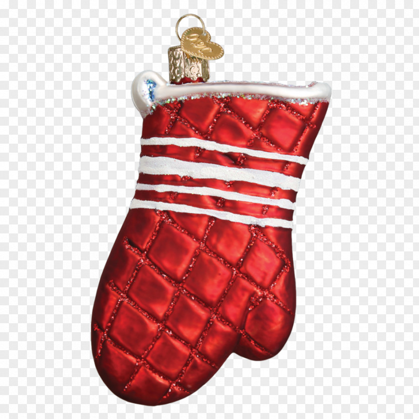 Christmas Ornament Oven Glove Maroon PNG