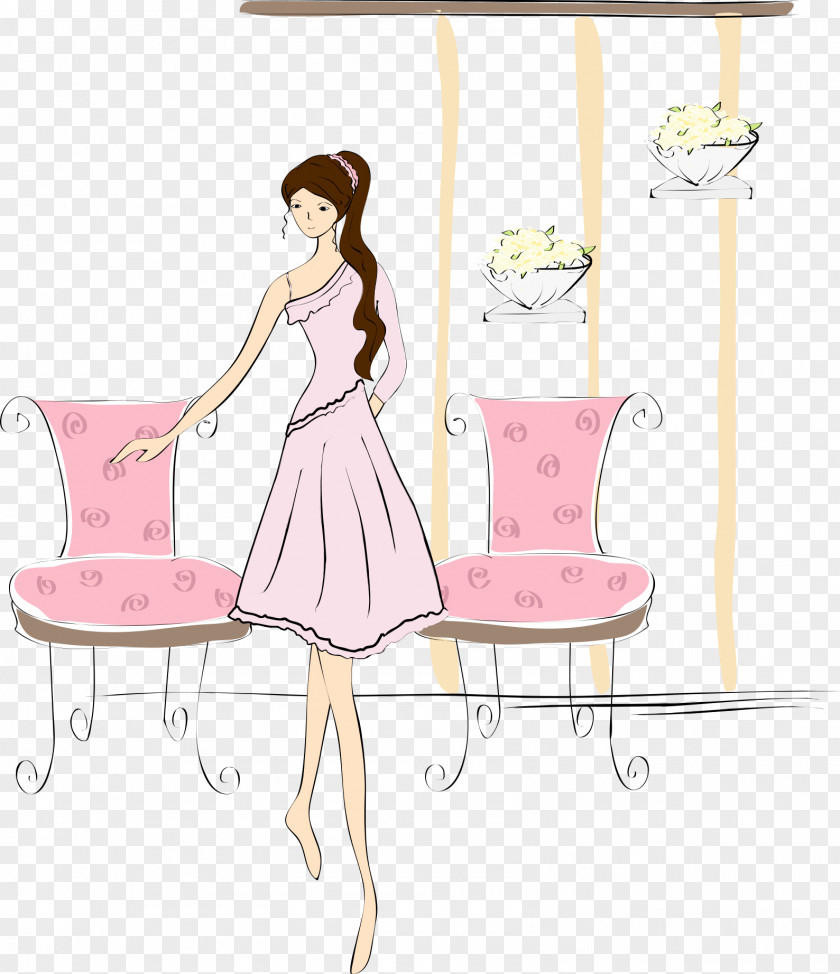 Vector Beauty And Seat Chair Illustration PNG