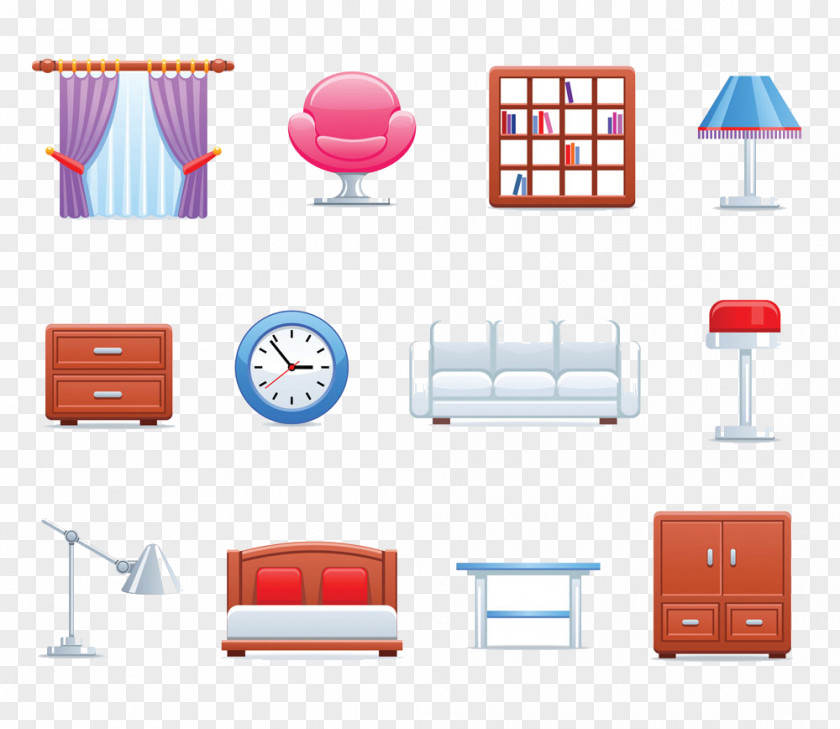 Cartoon Furniture Vector Graphics Three-dimensional Space Image 3D Computer PNG
