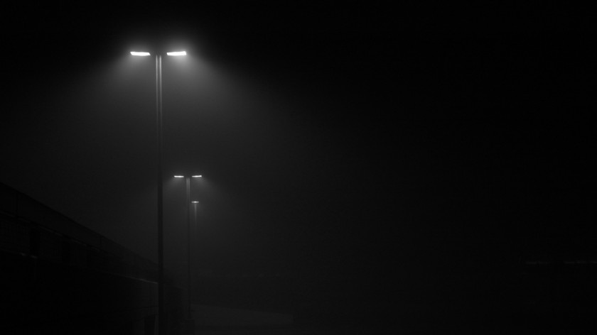 Fog Street Light Night Desktop Wallpaper PNG
