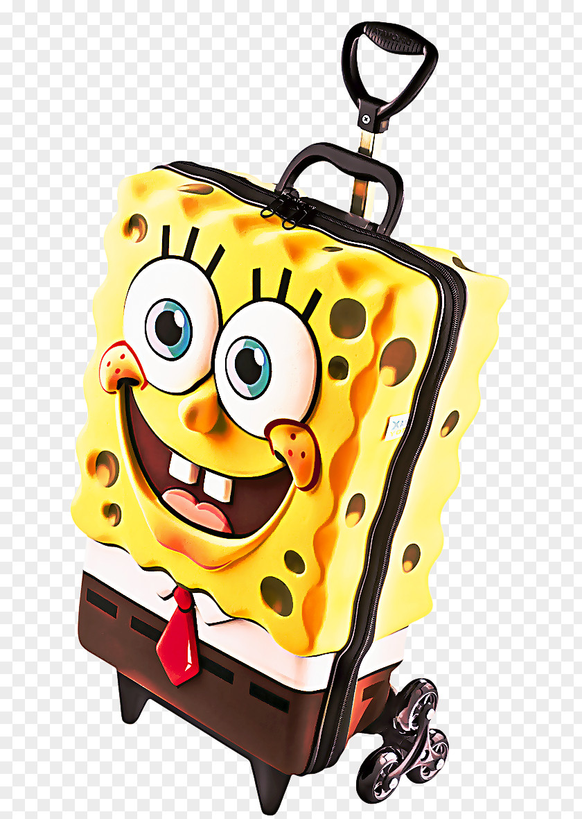 Rolling Yellow Cartoon Suitcase Clip Art PNG