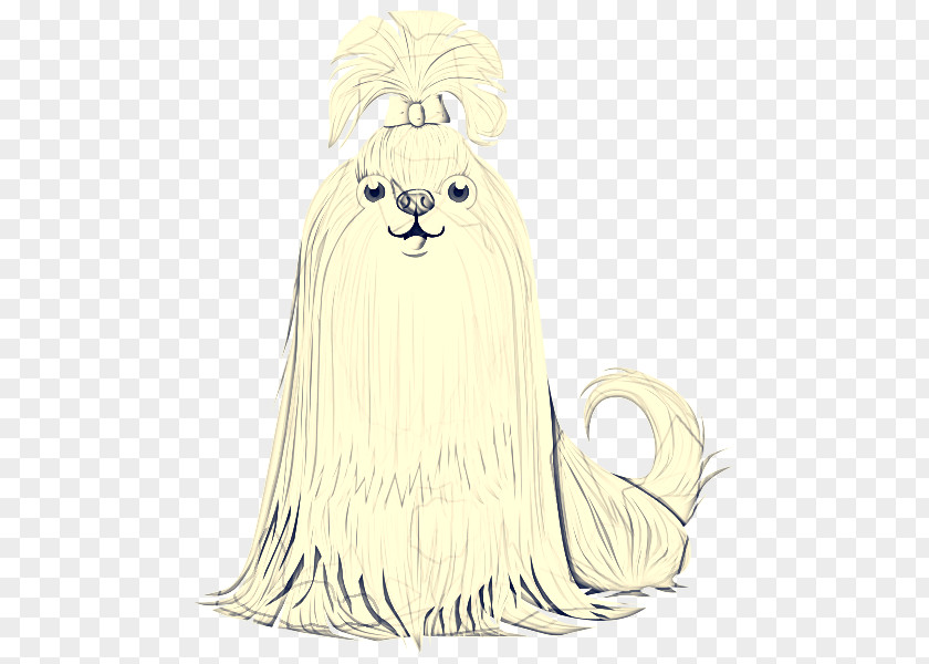 Tail Animal Figure White Cartoon Long Hair Drawing Sketch PNG