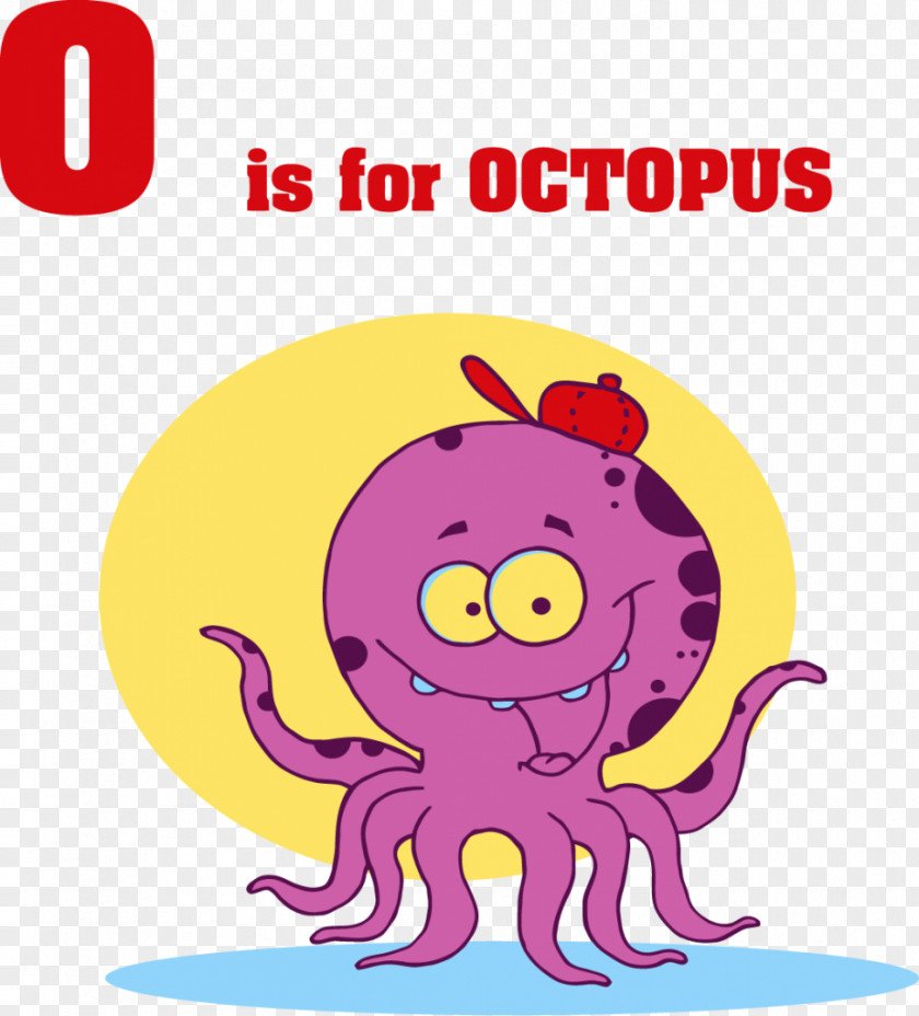 Cartoon Letter Octopus Clip Art PNG