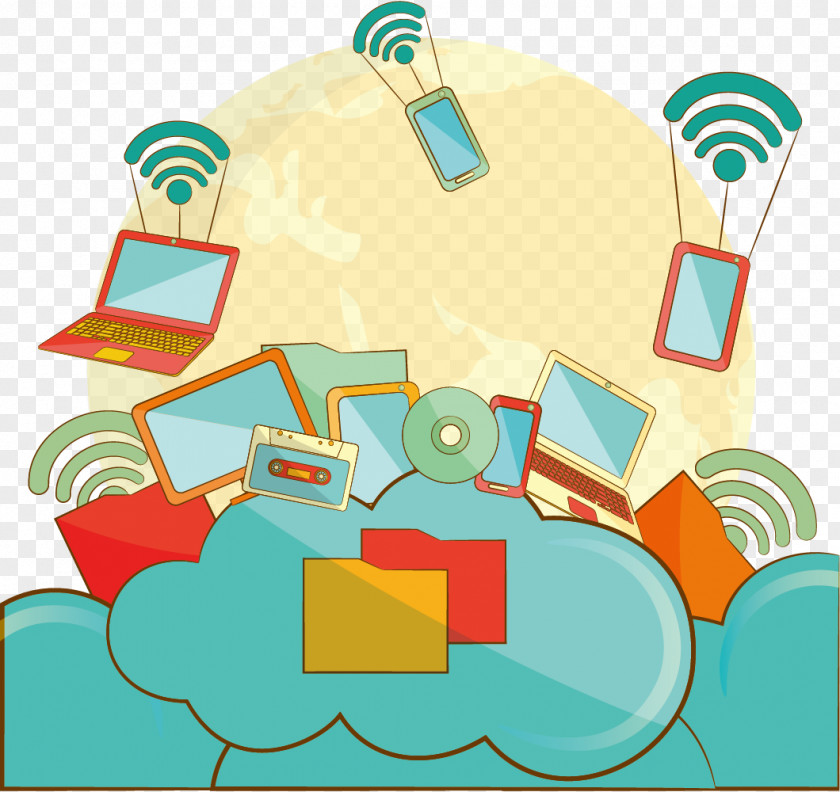 Vector Wi-Technology Cloud Computing Clip Art PNG