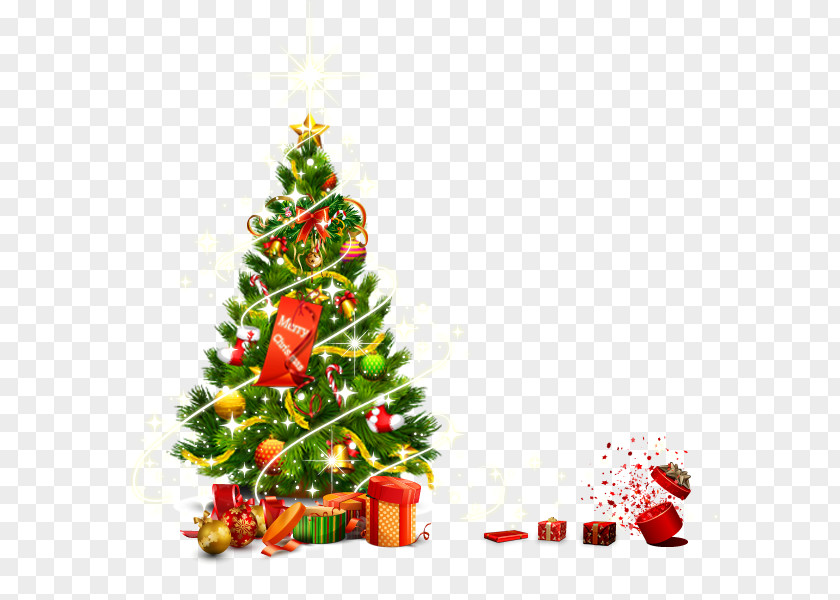 Christmas Tree Santa Claus Ornament Gift PNG