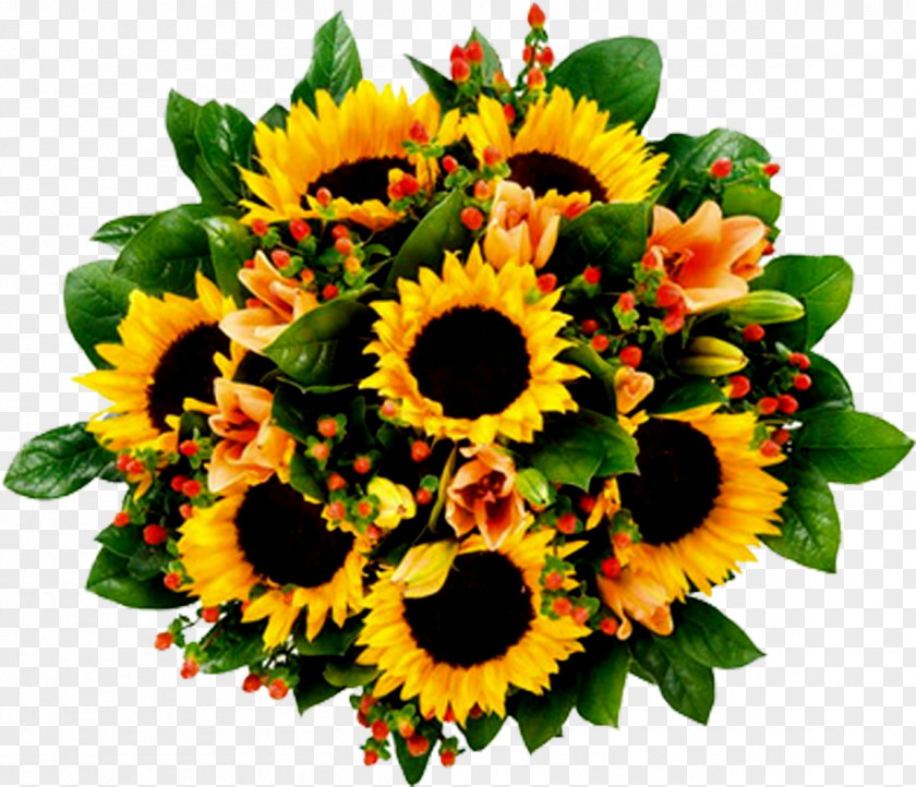 Flower Bouquet Common Sunflower Sunflowers Gift PNG