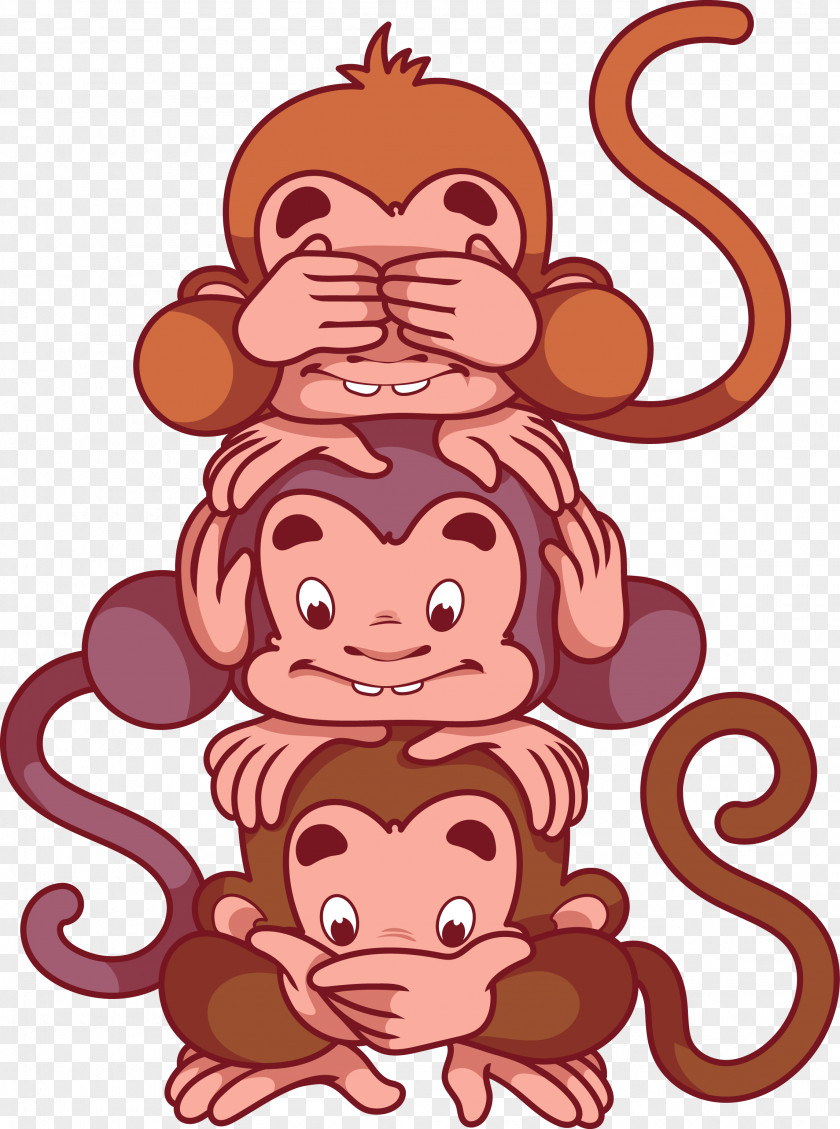 Monkey Three Wise Monkeys Royalty-free PNG