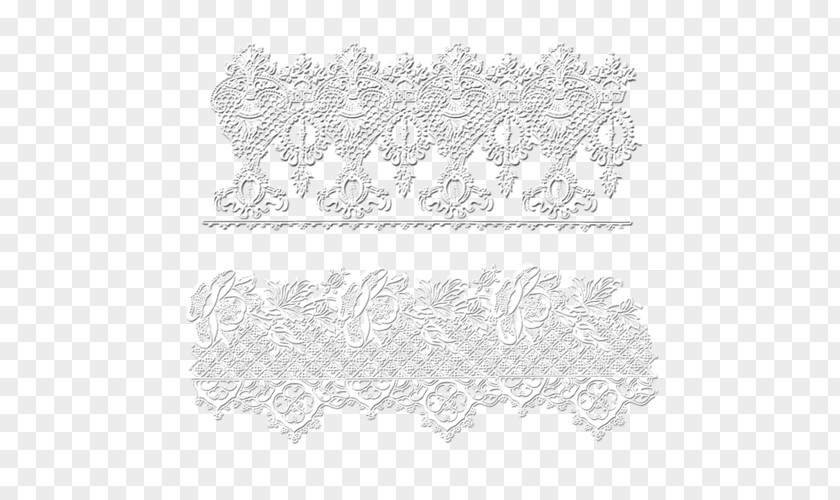 White Lace Drawing Textile Decoupage PNG