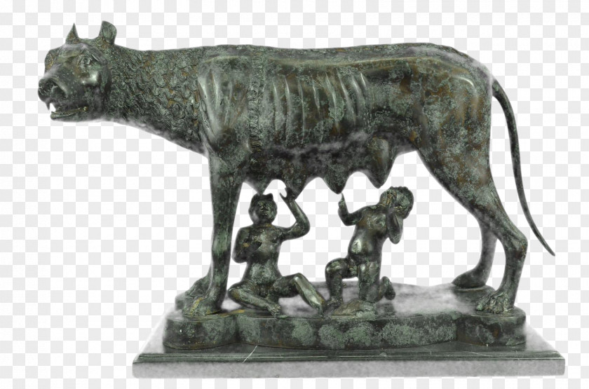 Capitoline Wolf Bronze Sculpture Statue Figurine PNG