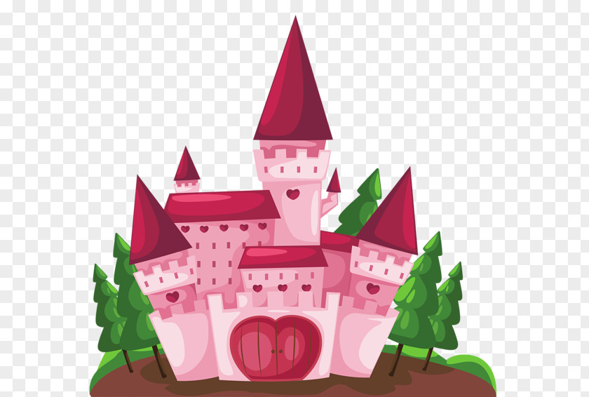 Pink Castle Cartoon Fairy Tale Animation PNG