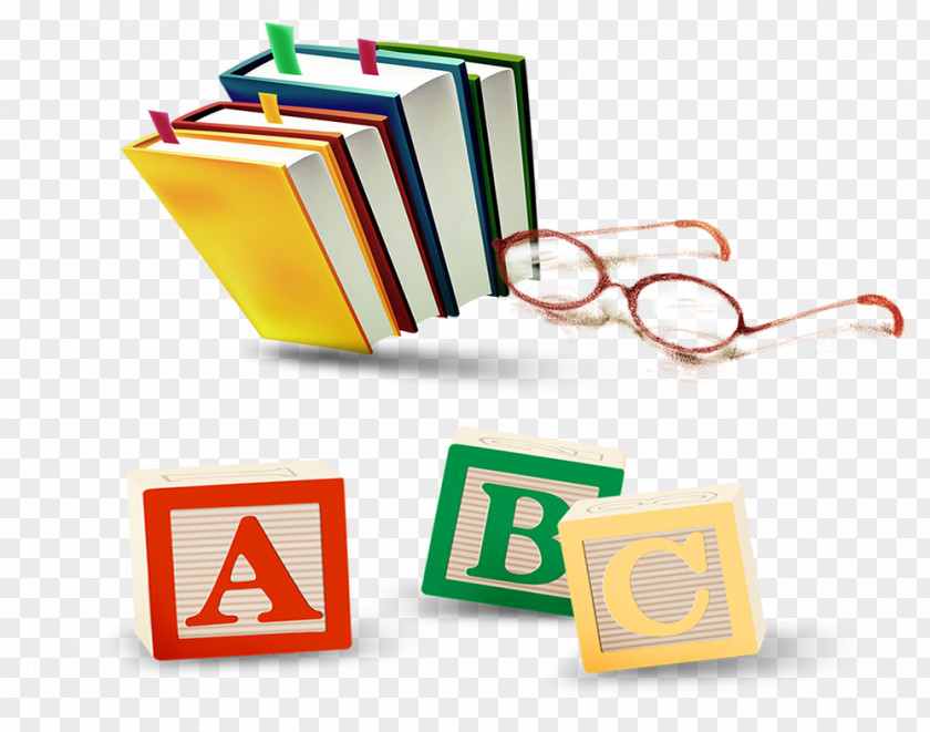 English Alphabet Book Glasses Child Toy Block Animation PNG