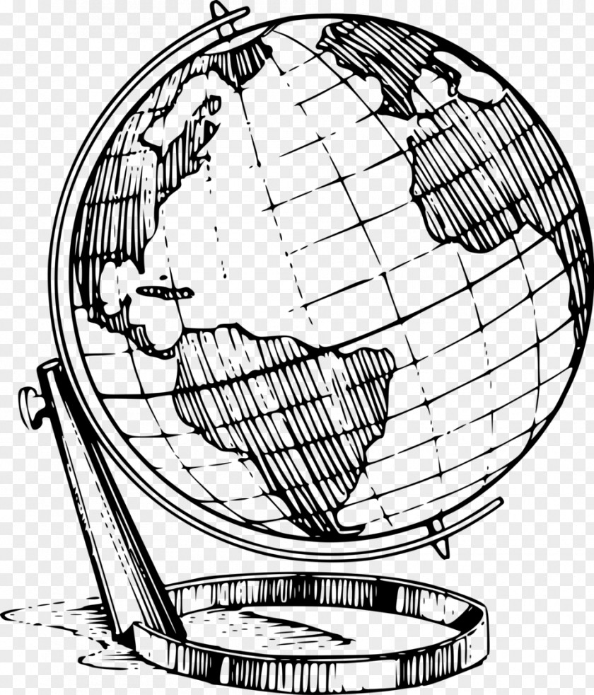 Globe Earth Line Art Clip PNG