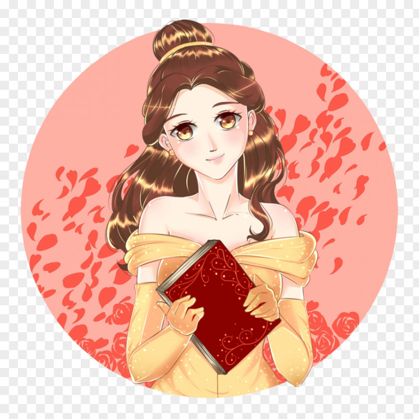 Beauty And The Beast Belle Woman Watercolor Painting PNG