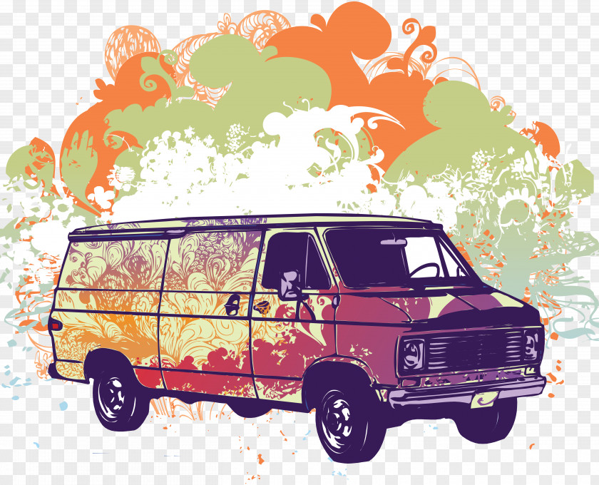 Hippy Minivan Car PNG